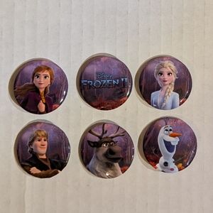 Disney Frozen 2 Set of 6 Promotional Pin-Back  Buttons